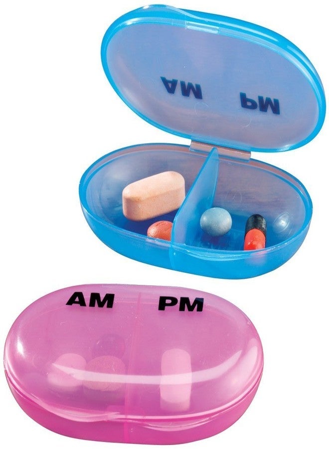 EasyComforts AM/PM Pocket Pill Organizer Set of 2, Colors may vary